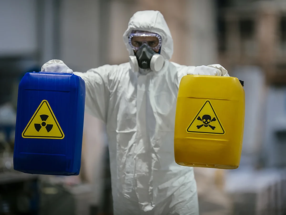 Biohazard cleanup technicians in protective equipment at a remediation scene in Bothell, WA